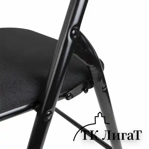 Стул складной BRABIX "Golf CF-007", чёрный каркас, чёрная ткань, 532892