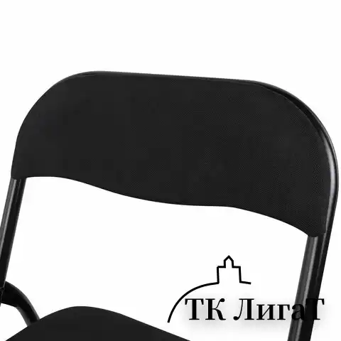 Стул складной BRABIX "Golf CF-007", чёрный каркас, чёрная ткань, 532892