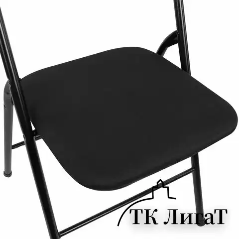 Стул складной BRABIX "Golf CF-007", чёрный каркас, чёрная ткань, 532892