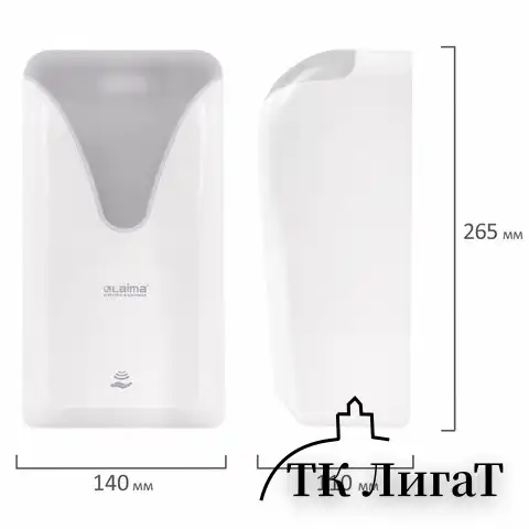 Дозатор сенсорный для жидкого мыла LAIMA PROFESSIONAL ULTRA, наливной, 1 л, белый, ABS, 608763, 401610