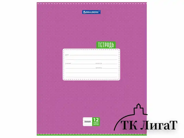 Тетрадь 12 л. BRAUBERG, линия, обложка картон, ТОЧКИ, 103027