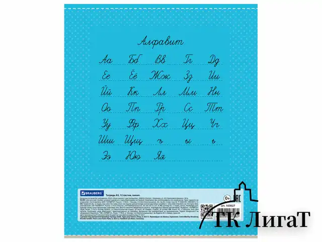 Тетрадь 12 л. BRAUBERG, линия, обложка картон, ТОЧКИ, 103027