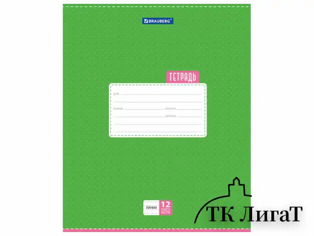 Тетрадь 12 л. BRAUBERG, линия, обложка картон, ТОЧКИ, 103027