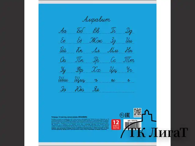 Тетрадь 12 л. BRAUBERG КЛАССИКА, косая линия, обложка картон, АССОРТИ (5 видов), 103276