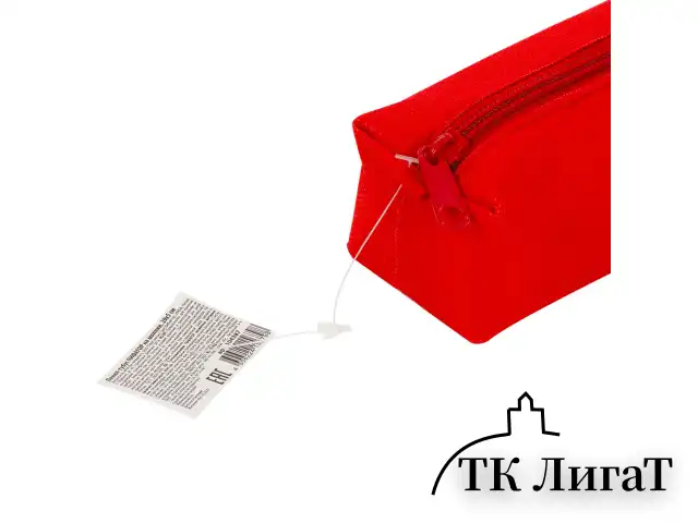 Пенал-тубус ПИФАГОР на молнии, текстиль, красный, 20х5 см, 104387