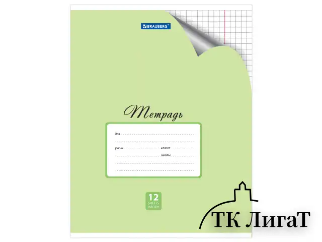 Тетрадь 12 л. BRAUBERG "ЭКО", клетка, обложка плотная мелованная бумага, ПАСТЕЛЬНАЯ С УГОЛКОМ, 104503
