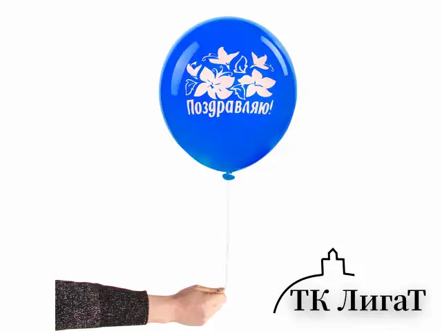 Шары воздушные ЗОЛОТАЯ СКАЗКА, 12" (30 см), КОМПЛЕКТ 5 штук, ассорти 5 цветов, с рисунком "Поздравляю", пакет, 105015