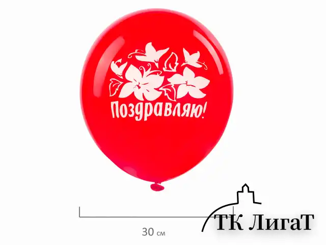 Шары воздушные ЗОЛОТАЯ СКАЗКА, 12" (30 см), КОМПЛЕКТ 5 штук, ассорти 5 цветов, с рисунком "Поздравляю", пакет, 105015