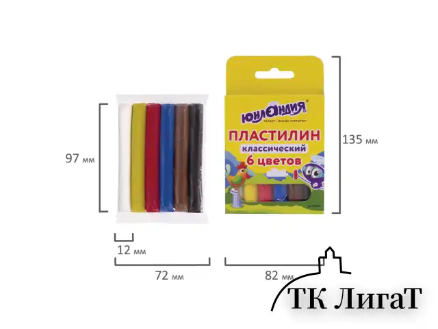 Пластилин классический ЮНЛАНДИЯ "ЮНЛАНДИК-СКУЛЬПТОР", 6 цветов, 120 г, ВЫСШЕЕ КАЧЕСТВО, 105028