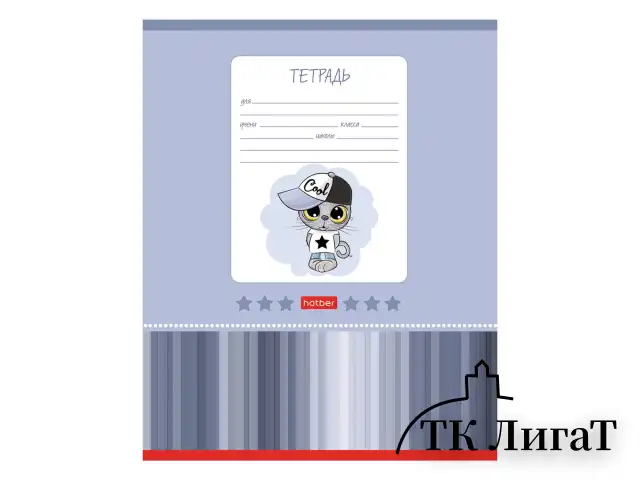 Тетрадь 12 л., HATBER, косая линия, обложка картон, "Мультяшки" (микс в спайке), 057242, 12Т5В6