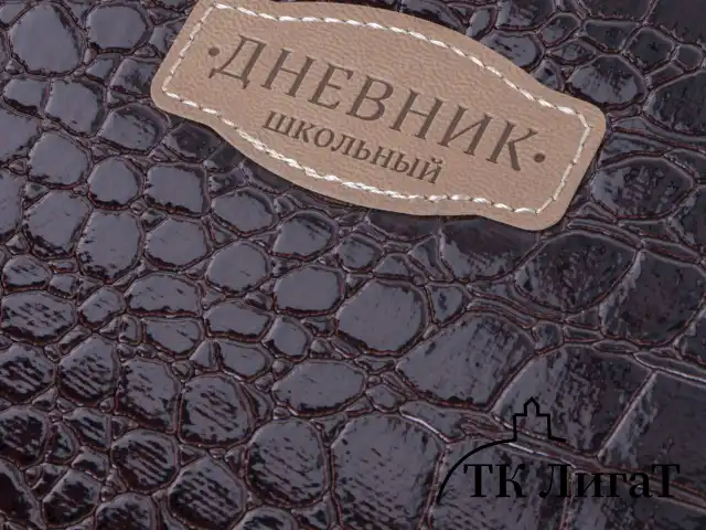 Дневник 1-11 класс 48 л., кожзам (твердая с поролоном), нашивка, BRAUBERG "CROCODILE", коричневый, 105482