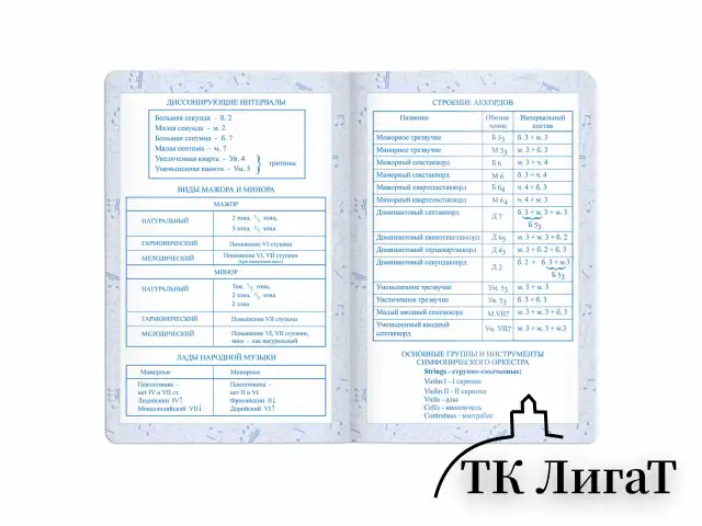 Дневник для музыкальной школы 140х210 мм, 48 л., обложка кожзам твердая, фольга, BRAUBERG, справочный материал, черный, 105502