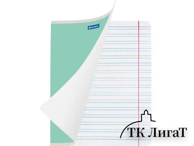 Тетрадь 12 л. BRAUBERG КЛАССИКА NEW узкая линия, обложка картон, ЗЕЛЕНАЯ, 105692