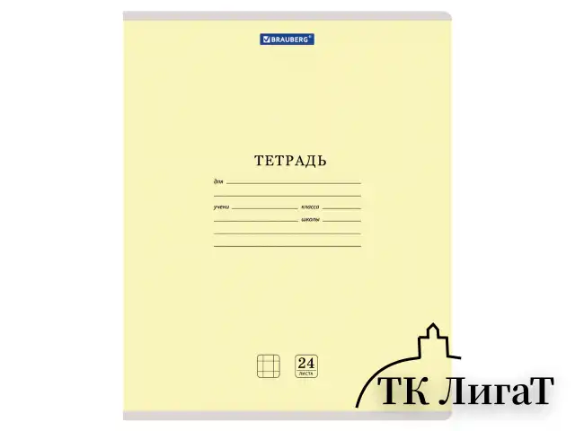 Тетрадь 24 л. BRAUBERG КЛАССИКА NEW клетка, обложка картон, АССОРТИ (5 видов), 105702