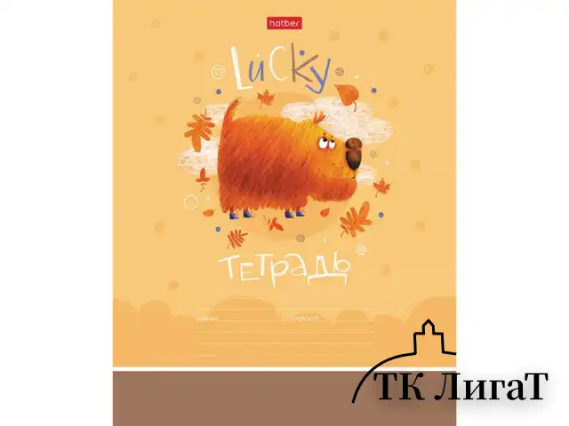 Тетрадь 12 л. HATBER клетка, обложка картон, "Счастливчики" (микс в спайке), 067954, 12Т5В1