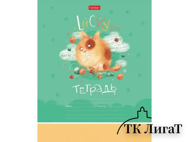 Тетрадь 12 л. HATBER клетка, обложка картон, "Счастливчики" (микс в спайке), 067954, 12Т5В1