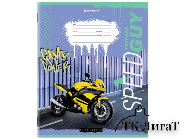 Тетрадь 12 л. BRAUBERG, клетка, обложка картон, "URBAN BOYS", 106466