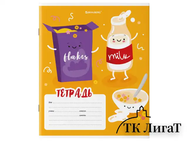 Тетрадь 18 л. BRAUBERG клетка, обложка картон, "Tasty food", 106478