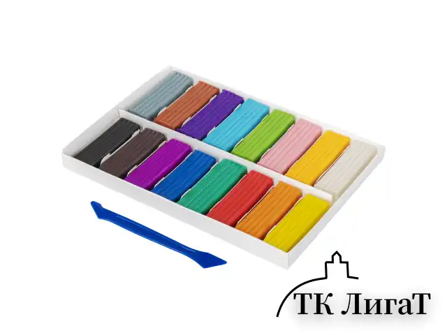 Пластилин классический BRAUBERG KIDS, 16 цветов, 320 г, со стеком, 106508