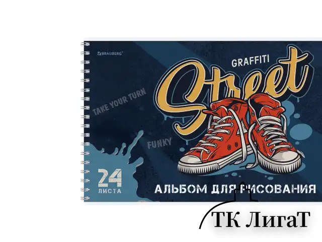 Альбом для рисования А4, 24 л., гребень, обложка картон, BRAUBERG, 195х285 мм, МИКС-1, 107108