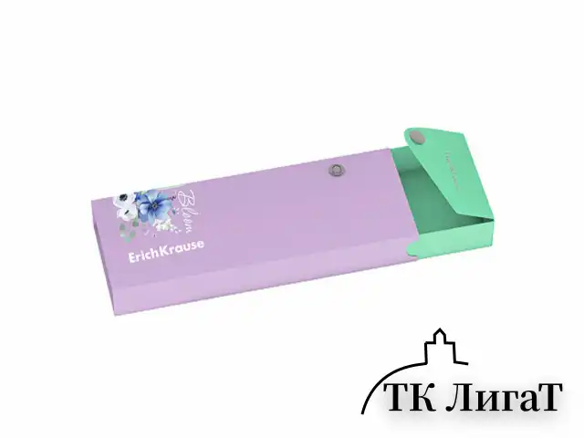 Пенал пластиковый ERICH KRAUSE "Matt Pastel Bloom", ассорти, 61250