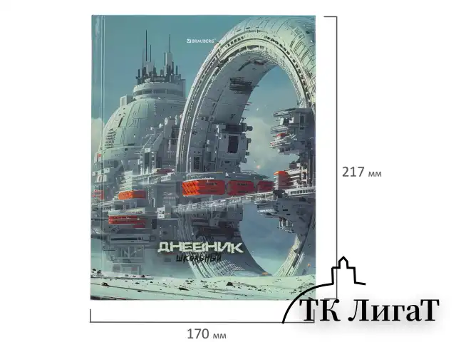 Дневник 5-11 класс 48 л., твердый, BRAUBERG, глянцевая ламинация, с подсказом, "Космический корабль", 107189
