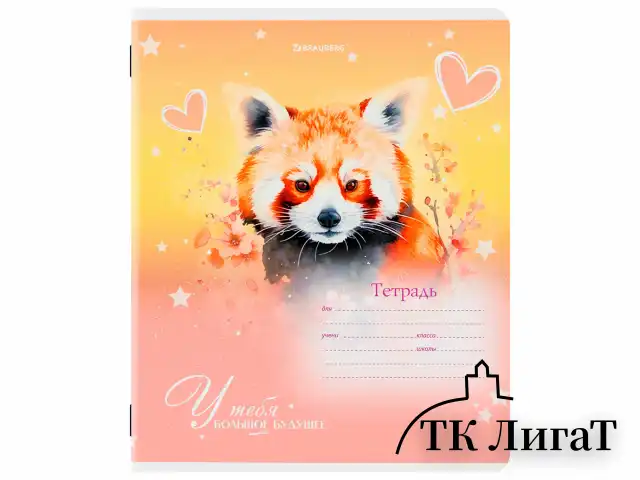 Тетрадь 12 л. BRAUBERG клетка, обложка картон, ЗВЕРУШКИ, 107264