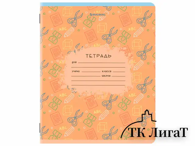 Тетрадь 12 л. BRAUBERG клетка, обложка картон, ПАТТЕРН, 107267