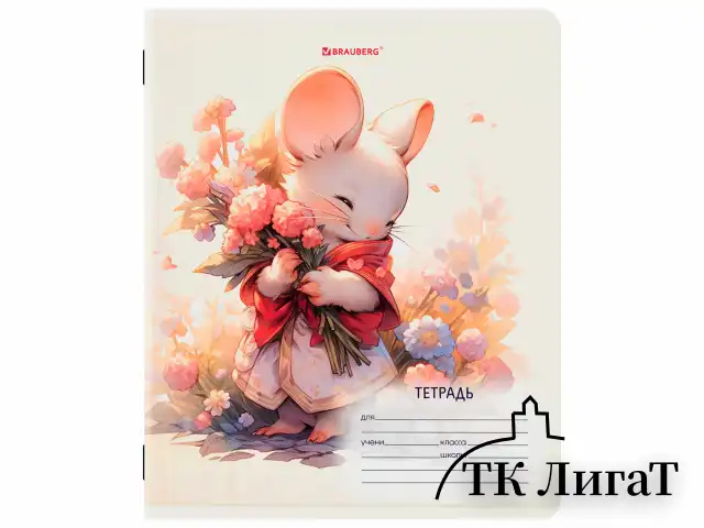 Тетрадь 12 л. BRAUBERG клетка, обложка картон, МИКС-1, 107268