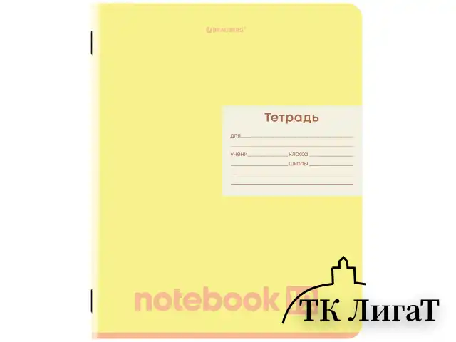 Тетрадь 12 л. BRAUBERG линия, обложка картон, МОНОХРОМ, 107283