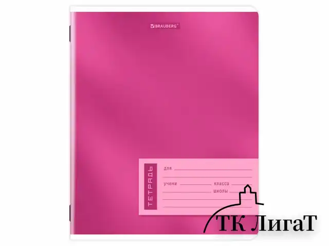 Тетрадь 18 л. BRAUBERG линия, обложка картон, ONE COLOUR, 107301