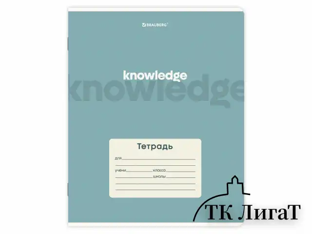 Тетрадь 24 л. BRAUBERG клетка, обложка картон, KNOWLEDGE, 107305