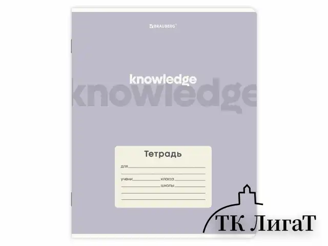 Тетрадь 24 л. BRAUBERG клетка, обложка картон, KNOWLEDGE, 107305