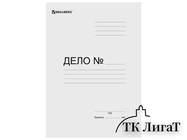 Папка без скоросшивателя "Дело", картон мелованный, плотность 440 г/м2, до 200 листов, BRAUBERG, 110928