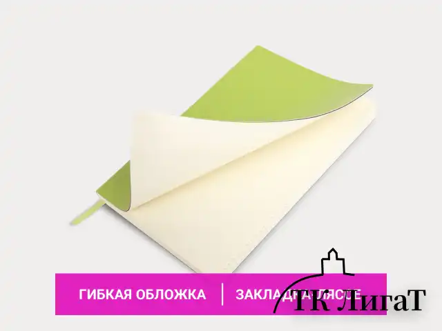 Блокнот А5 (148x218 мм), BRAUBERG "Metropolis Ultra", под кожу, 80 л., резинка, клетка, салатовый, 111020