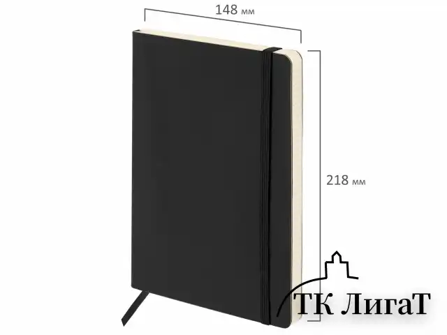 Блокнот А5 (148x218 мм), BRAUBERG "Metropolis Ultra", под кожу, 80 л., резинка, клетка, черный, 111021