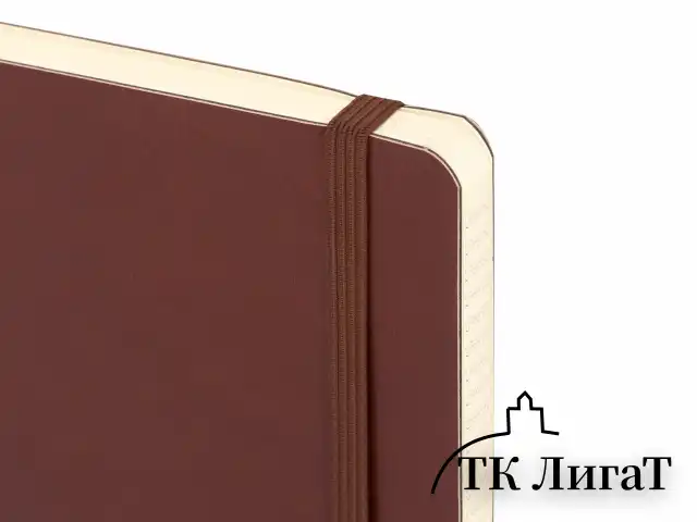Блокнот А5 (148x218 мм), BRAUBERG "Metropolis Ultra", под кожу, 80 л., резинка, клетка, коричневый, 111023