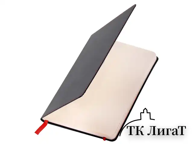 Блокнот А5 (148x218 мм), BRAUBERG "Office", под кожу, 80 л., резинка, клетка, черный, 111027