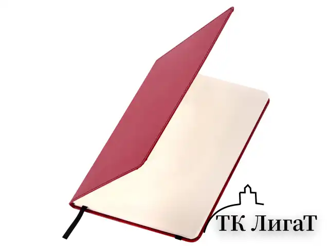 Блокнот А5 (148x218 мм), BRAUBERG "Office", под кожу, 80 л., резинка, клетка, красный, 111030