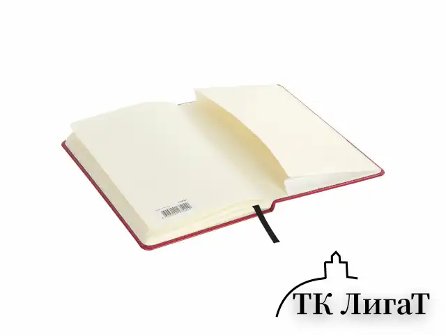 Блокнот А5 (148x218 мм), BRAUBERG "Office", под кожу, 80 л., резинка, клетка, красный, 111030
