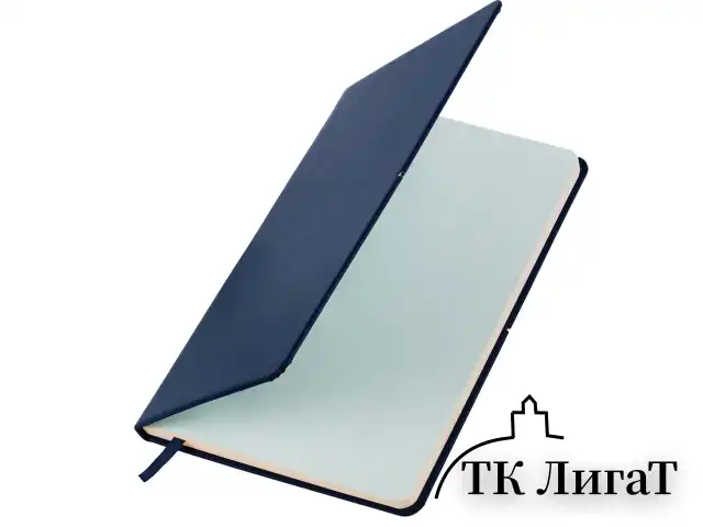 Блокнот А5 (148x218 мм), BRAUBERG "Metropolis X", под кожу, 80 л., резинка, клетка, темно-синий, 111031
