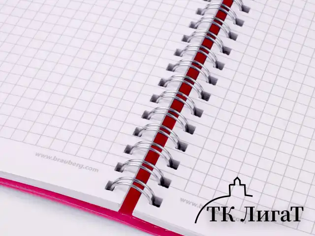 Тетрадь А5 (148x218 мм), BRAUBERG "Office PRO", гибкая, под кожу, гребень, 80 л., розовая, 111042