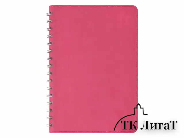 Тетрадь А5 (148x218 мм), BRAUBERG "Office PRO", гибкая, под кожу, гребень, 80 л., розовая, 111042