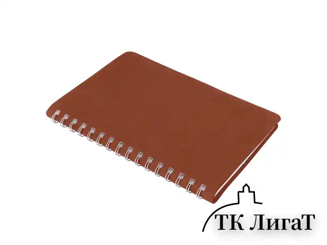 Тетрадь А5 (148x218 мм), BRAUBERG "Office PRO", гибкая, под кожу, гребень, 80 л., коричневая, 111044