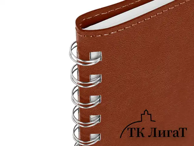 Тетрадь А5 (148x218 мм), BRAUBERG "Office PRO", гибкая, под кожу, гребень, 80 л., коричневая, 111044