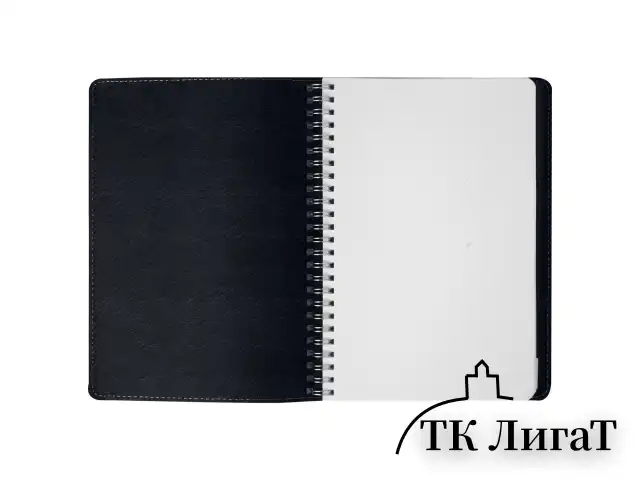 Тетрадь А5 (148x218 мм), BRAUBERG "Office PRO", гибкая, под кожу, гребень, 80 л., черная, 111046