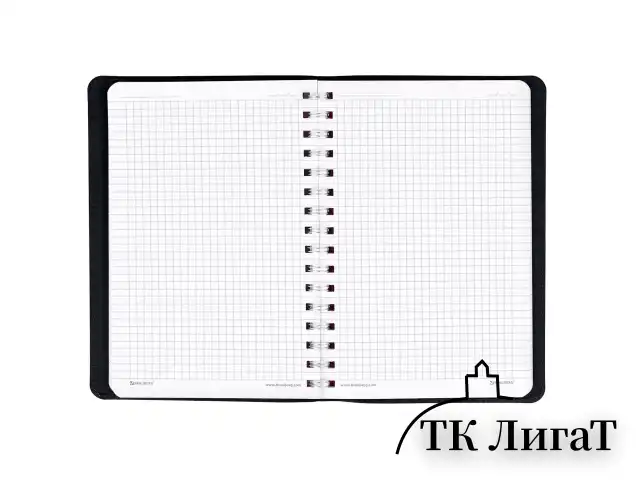 Тетрадь А5 (148x218 мм), BRAUBERG "Office PRO", гибкая, под кожу, гребень, 80 л., черная, 111046