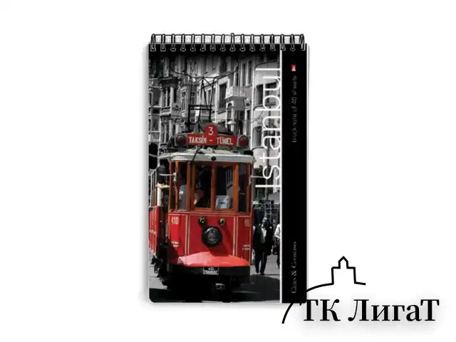 Блокнот А5, 40 л., гребень, ламинированный картон, клетка, Альт, "Города", (5 видов), 3-40-463