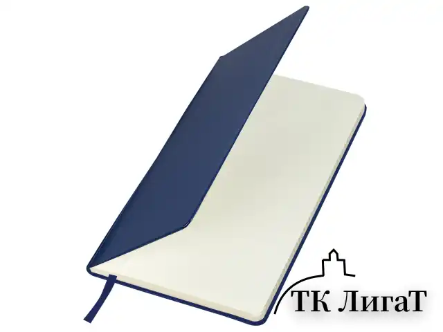 Блокнот А5 (148x218 мм), BRAUBERG "Metropolis Special", под кожу, 80 л., резинка, клетка, синий, 111574