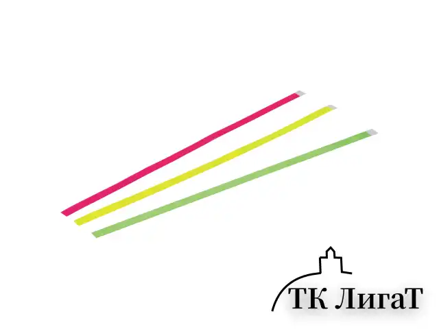 Закладки-ляссе "НЕОН" для книг А4 (длина 38 см) ПИФАГОР, клейкий край, 3 ленты, 111646